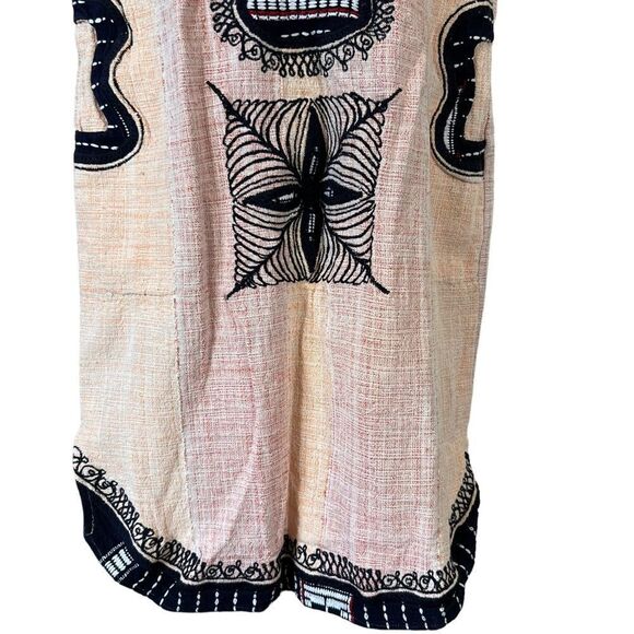 Embroidered woven ethnic boho tunic kaftan dress - Picture 3 of 11